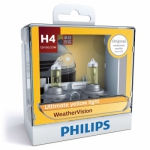 Philips Галогенная автомобильная лампа HB1 9004 Philips Weather Vision (2шт.)